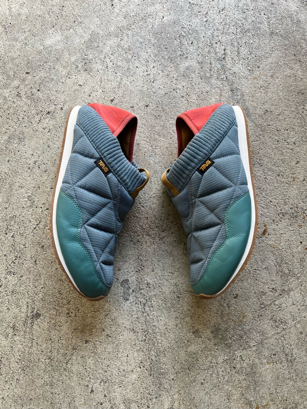 Teva Men’s Quilted Slip-On Sneakers - Slate Blue with Teal and Coral Accents - Picture 2 of 7